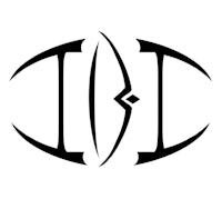 a black and white logo with the letter d