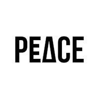 the word peace is shown on a white background