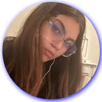a girl wearing glasses and earphones