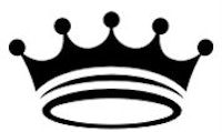 a black and white crown on a white background