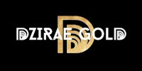 the logo for dzirae gold on a black background