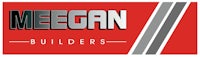 meegan builders logo on a red background