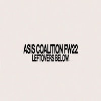 a black and white image with the words ass coalition fw22 leftovers below