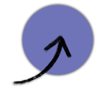 a blue circle with an arrow pointing up