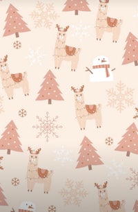 a christmas pattern with llamas and snowflakes