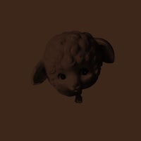 a 3d model of a sheep on a brown background