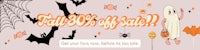 a halloween banner with the words full 30 % off sale