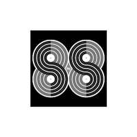 a black and white logo with the number 88 on it