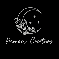 monica's creations logo on a black background