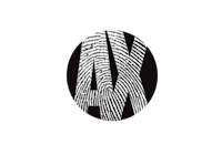 a black circle with the word ax on it