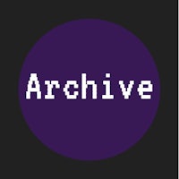 a purple circle with the word archive on it