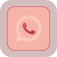 whatsapp icon on a pink square