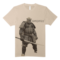 a t - shirt with a samurai holding a sword