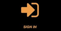 an orange sign in icon on a black background