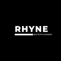rhyne entertainment logo on a black background