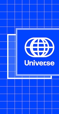 universal logo on a blue background