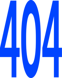 a blue number 404 on a black background