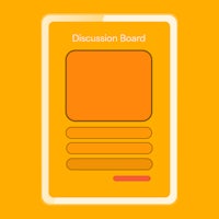a tablet with the word discussion board on it