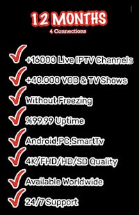 12 months of live iptv channels