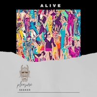 a poster with the word alive on it