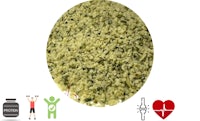 a bowl of green chia seeds with a heart on it