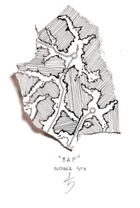 a black and white drawing of a map