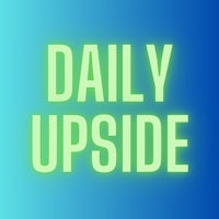 the daily upside logo on a blue and green background