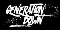 the word generation down on a black background