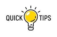 a light bulb with the words quick tips on it