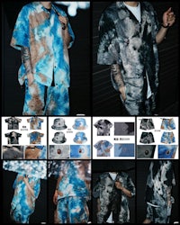 a series of photos of different tie dye shirts