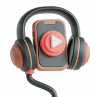 a pair of headphones on a black background