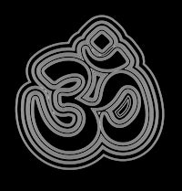 an om symbol on a black background