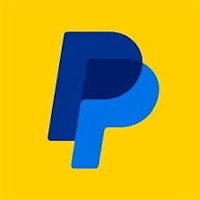 the paypal logo on a yellow background