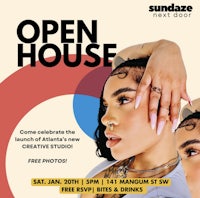 a flyer for the sunze open house in atlanta