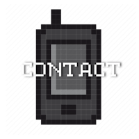 a phone icon with the word contact on it