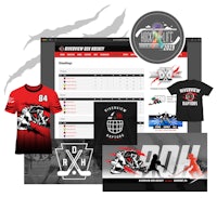 a t - shirt and a computer screen with a hockey team logo
