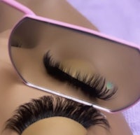 a pair of false eyelashes and a pair of glasses