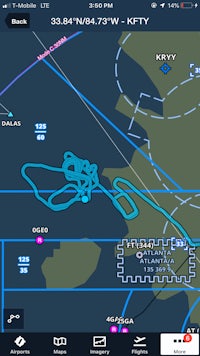 a screenshot of a flight plan on an iphone