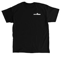 a black t - shirt with a white logo on it