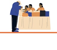an illustration of a group of people at a table