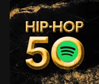 the hip hop 50 logo on a gold background