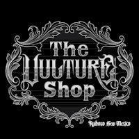 the vulture shop logo on a black background