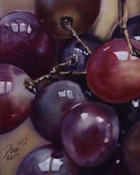 a painting of a bunch of grapes
