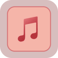 a music note icon on a pink background