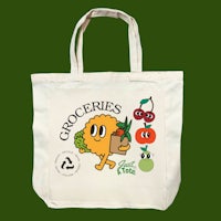 a tote bag with the word groceries on it