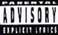 a black and white logo with the words parental advisory explicit lyrics