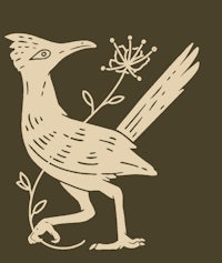 an illustration of a bird with a flower in its beak