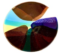 a glass plate with a colorful design on it