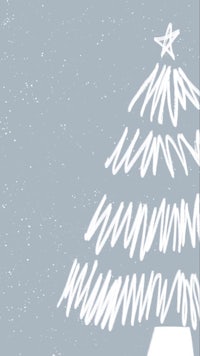 a drawing of a christmas tree on a blue background