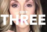 a woman is posing for a photo with the words step three